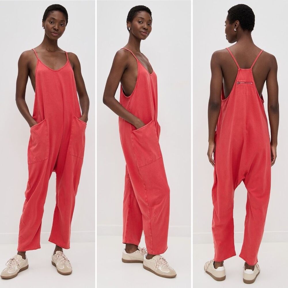 Free People FP Movement Hot Shot Onesie Jumper in Cherry Red Size XL